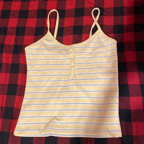 Levi’s Ribbed Button Down Striped Spaghetti Strap Tank - Picture 3 of 3
